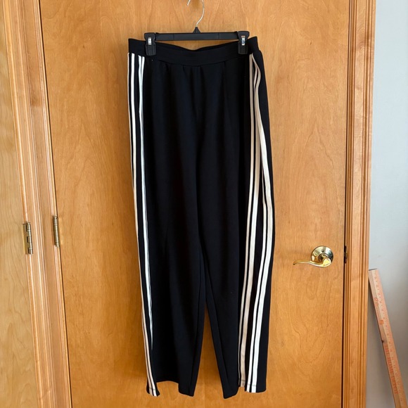 Torrid Plus Size Black Athletic Track Pants with White Stripes Comfy Casual - Picture 1 of 7